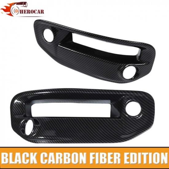 Front Carbon Fiber Fog Light Cover Bezel Replacement For Dodge RAM 1500 +