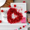 30cm Red Love Heart Tinsel Garland Wedding Anniversary Hanging Ornament DIY Wreath Pendants For Valentines Day Home Decoration