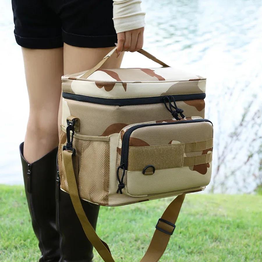 Tactical Thermal Cooler Bag Outdoor Insulated Lunch Box Work Leakproof Insulated Durable Lunch Bag for Men Meal Camping Picnic