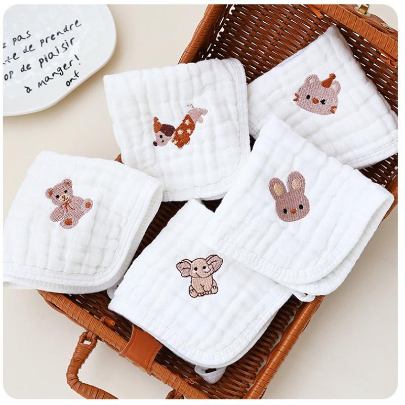 5pcs Cotton Baby Towel Set Soft and Absorbent Baby Bath Face Saliva Towel Newborn Accessories Baby Care Items