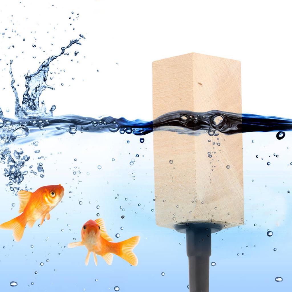 2PcsCelsiusSet Natural Wooden Bubble Stone Diffuser for Aquarium Fish (S)