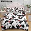 3PCS Single-sided Printed Bedding Set ,Comforter Cartoon Cute Cat Duvet Bedding Cover Pillows Comfortable Bedspreads BeddingSet