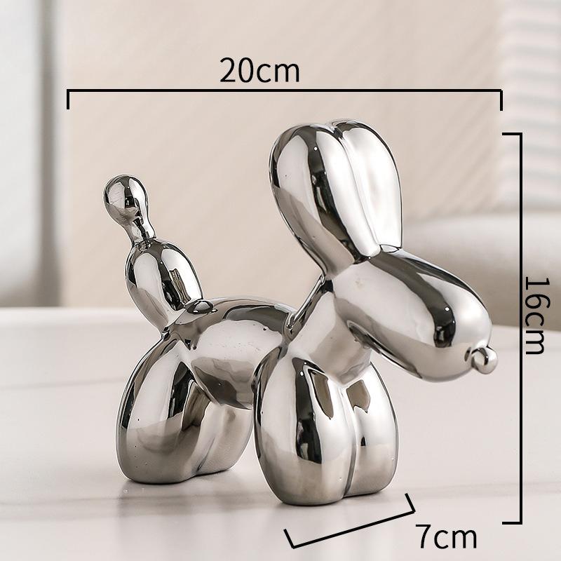 Nordic Ceramic Balloon Dog Abstract Ornament Creative Sculpture Study Room Statue Home Office Accessorie Festival Decoration