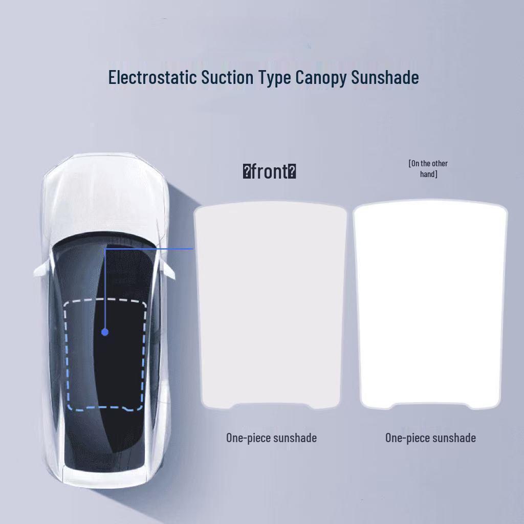 Tesla Sunshade Silicone Electrostatic Sunroof Screen for Model Y/3 Heat Insulation