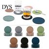 Pot Mat 6Pcs Drink Coasters with Holder Anti-scald Sturdy Lightweight Round Non-slip Embroidery Placemat Food Grade Pure Silicone Hot Coffee