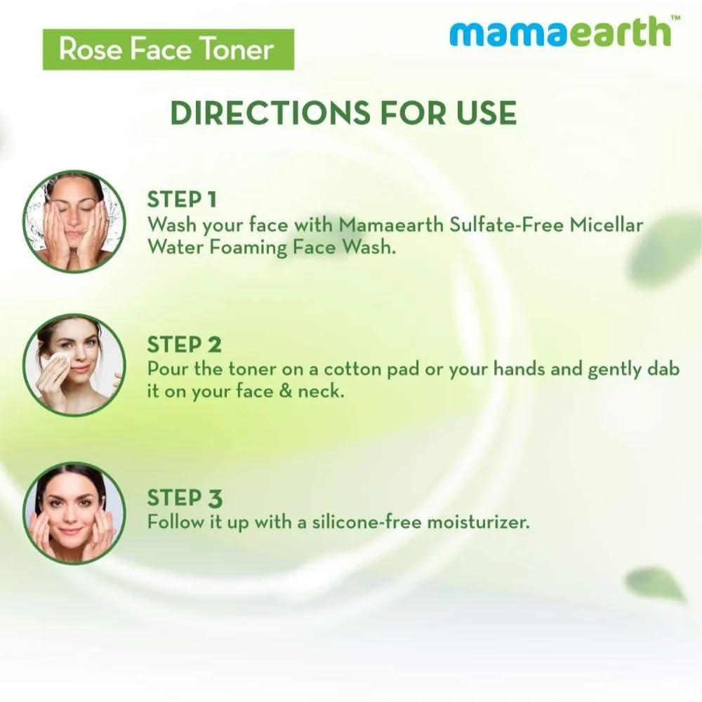 Mamaearth Rose Water Face Toner 200ml Pack of 1 for Pore Tightening Hydrating Glow