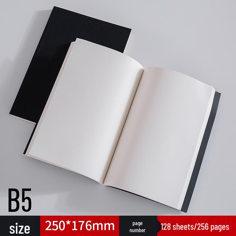 A5 Kraft Paper Notebook: Blank/Lined, B5 Notepad, Foldable Sketchbook for Students