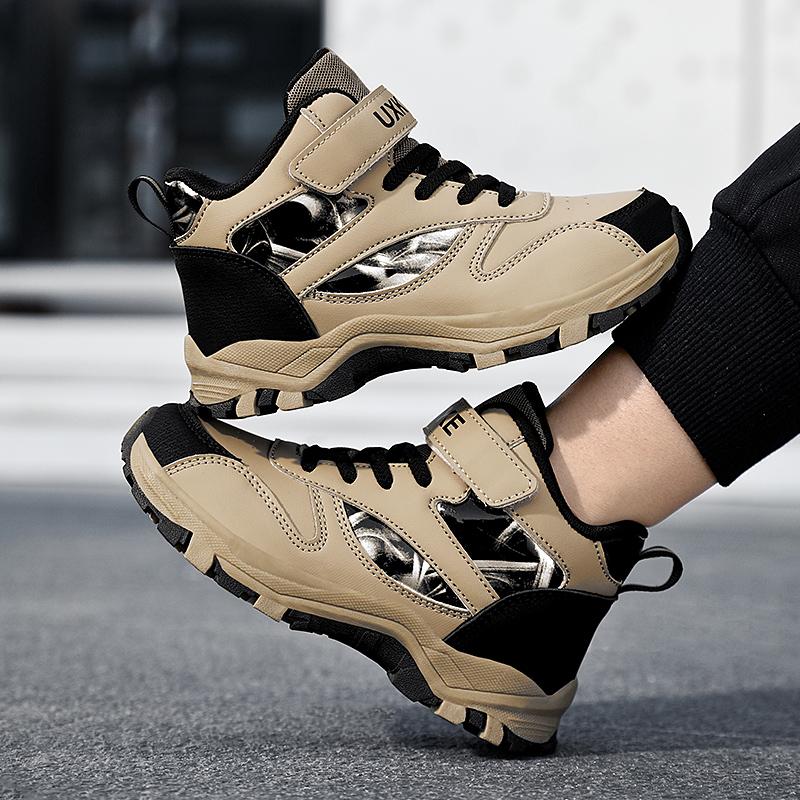 Autumn and Winter Boys' High Top Outdoor Sports Shoes Velcro Children's Boots Winter Sports Shoes