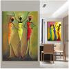 Klassische Vintage Drei Afrikanische Frauen Leinwand Gemälde Abstrakte Poster Drucke Wand Kunst Bild für Wohnzimmer Wand Dekor Cuadros