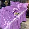 Blended Natural Mulberry Silk Bedding Set with Duvet Cover Bed Sheet Pillowcase High End Satin Single Double Queen King Bedsheet