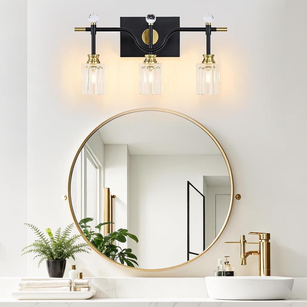 Retro Crystal Wall Lamp for Vanity, Living Room, Bedroom, or Study