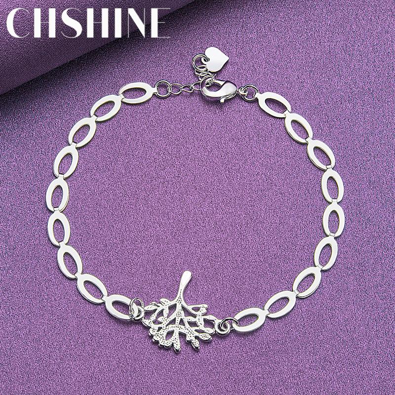 

CHSHINE Браслет из стерлингового серебра 925 пробы Древо жизни для женщин, модный шарм, свадебные украшения для вечеринки 20CM 8inches