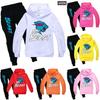 Conjunto de Sudadera con Capucha y Pantalones Jogger de Algodón de Dibujos Animados para Niños, para Jugar Activamente y Uso Casual