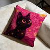 Sternenhimmel Katze Kissenbezug Weich Dekorativer Kissenbezug Geeignet für Schlafzimmer Sofa Auto Reisegebrauch
