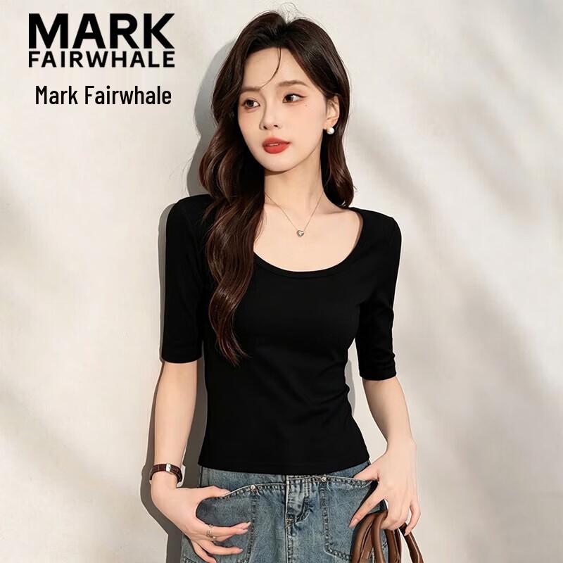 Mark Fairwhale Women's Round Neck Mid-Sleeve T-Shirt