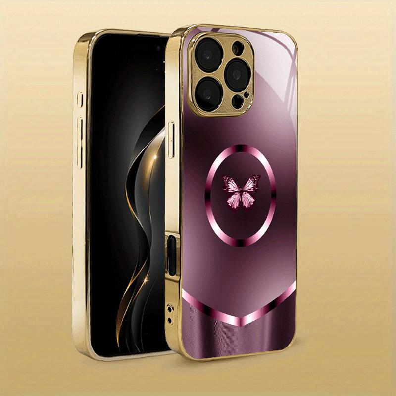 Einzigartige Schmetterling High-End Handyhülle Galvanisiertes Glas TPU Handyhülle für iPhone 17 16 15 14 13 12 11pm Pro Plus Sturzfest