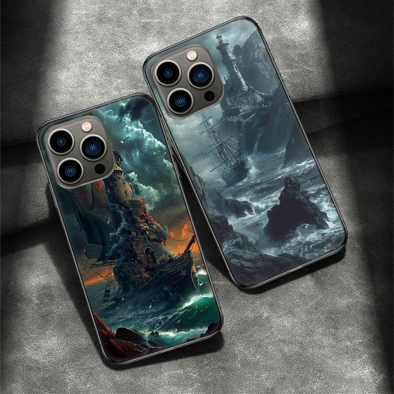 Lighthouse Phone Case For Iphone 16 15 Plus 13 12 Mini 17Air 16E 11 14 Pro 17 Pro Max Cover Shell Coque Soft Clear Capa Cute Fun