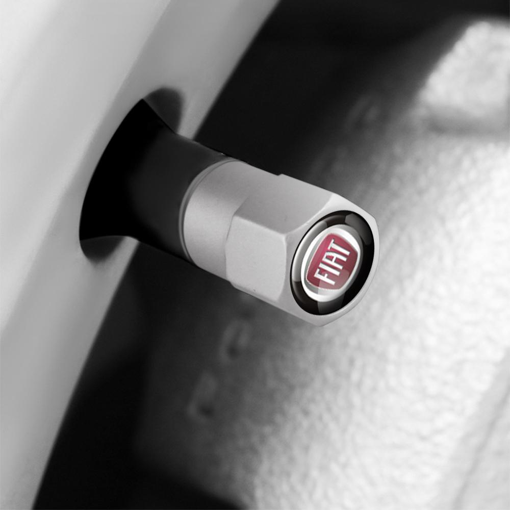 Auto Styling 4 Stück Auto Reifen Kohlefaser Metall Ventilkappe Abzeichen Zubehör Für Fiat ABARTH 500 Fiorino 595 124 Ducato Cross Palio