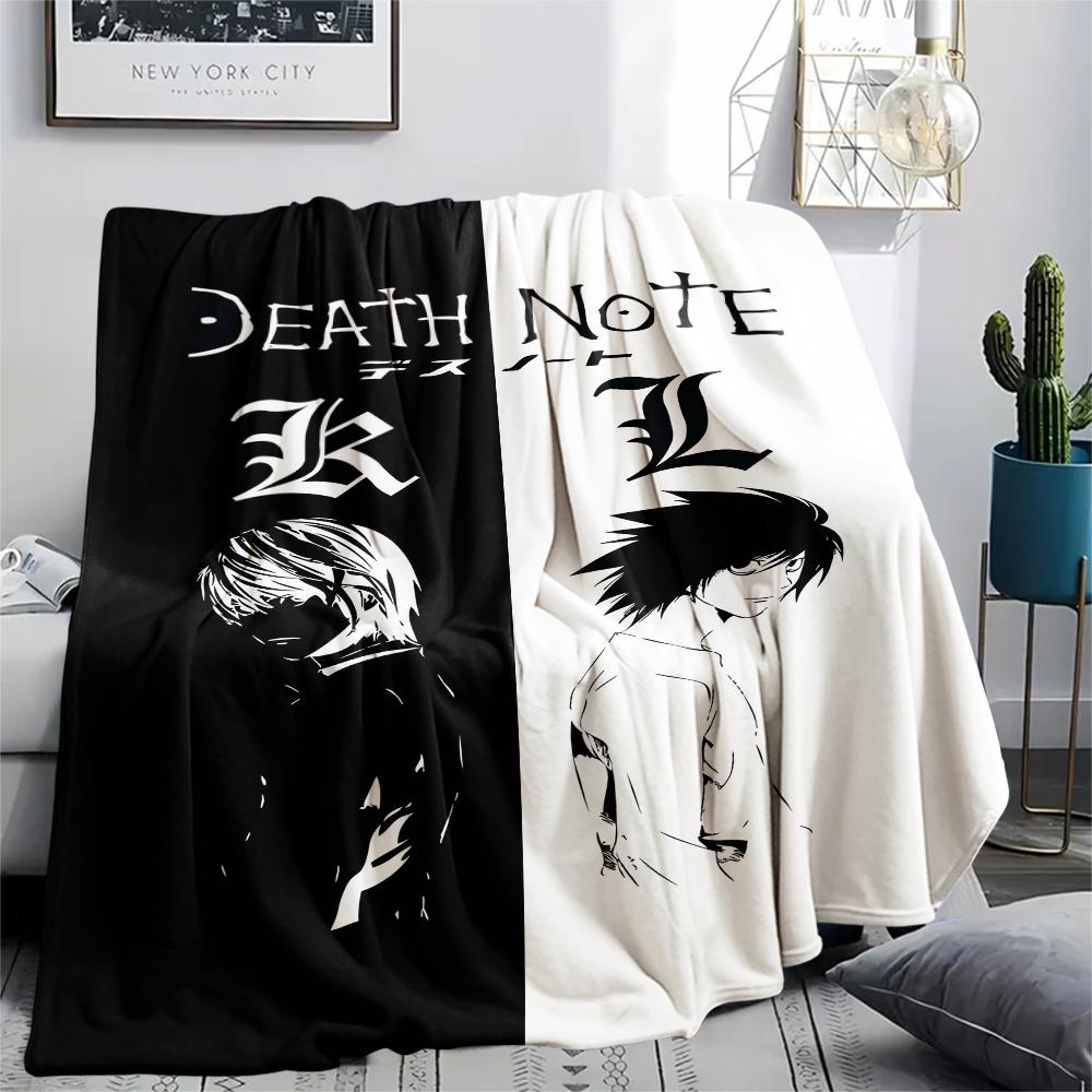1PC Death Note Print Flannel Blanket, High Quality All Seasons, Home Decor, Warmth and Comfort, Perfect for Christmas Gifts