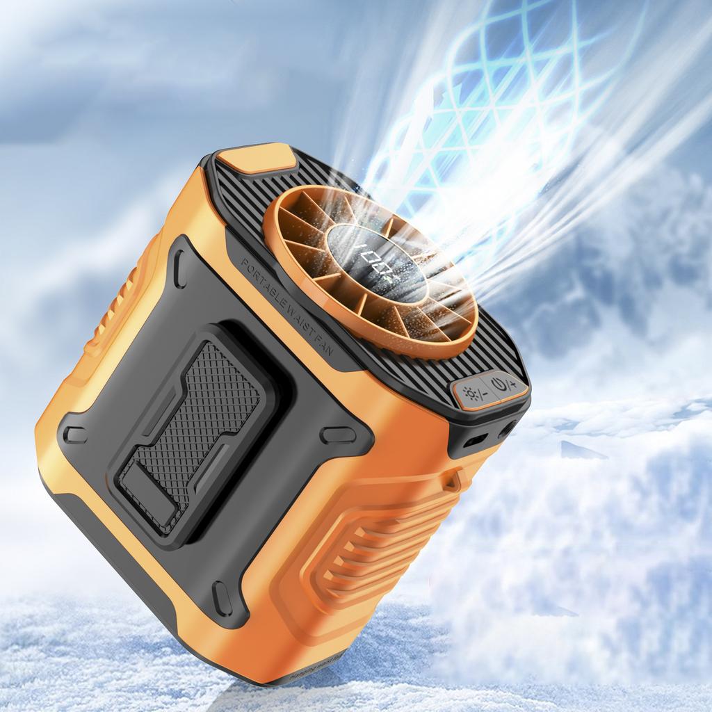 Portable Waist Fan Rechargeable Mini Hanging Neck Fan Wearable Belt Shirt Body Fan Outdoor Working Waist Clip Fan With LED Light