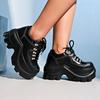 Fashion Fashion Black Chunky Sneakers for Women 2025 Autumn Platform Sports Shoes Woman Gothic Punk Style Thick Sole Sneakers Plus Size
