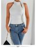 Summer Sleeveless Halter Strap Backless Crop Top for Women