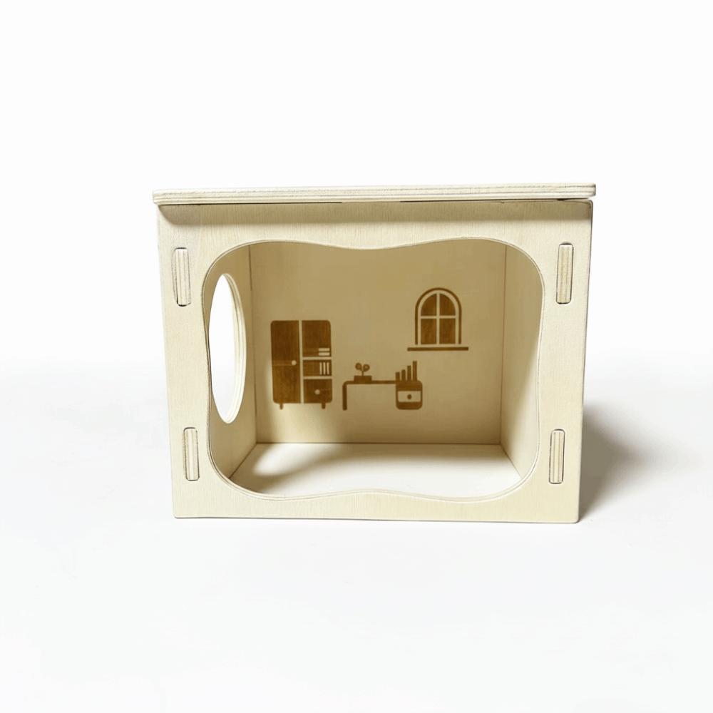Chew-Proof Wooden Hamster House Detachable Hamster Hiding Corner Practical Mouse Habitat  Playing