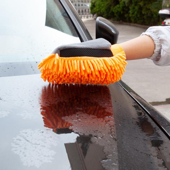 1 Stück Chenille-Auto-Waschhandschuh, dicker Plüsch, doppelseitiger Mikrofaserhandschuh für kratzfreie Reinigung, wasserdichtes Handpolster für Autodetailing