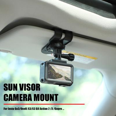 Car Sun Visor Mount 360-degree Rotating Anti-slip Quick Release Stable Fixing Camera Car Clip for Insta360 GO3/for Action4/3/2/for GoPro/for