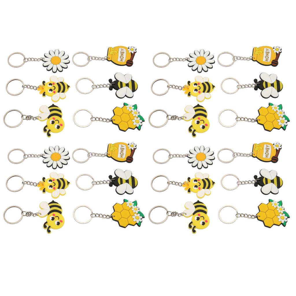 24ks Klíčenka Sedmikráska Včely Kreslená Roztomilá Barevná Kovová Klíčenka na Batoh Tašky na Oblečení Párty