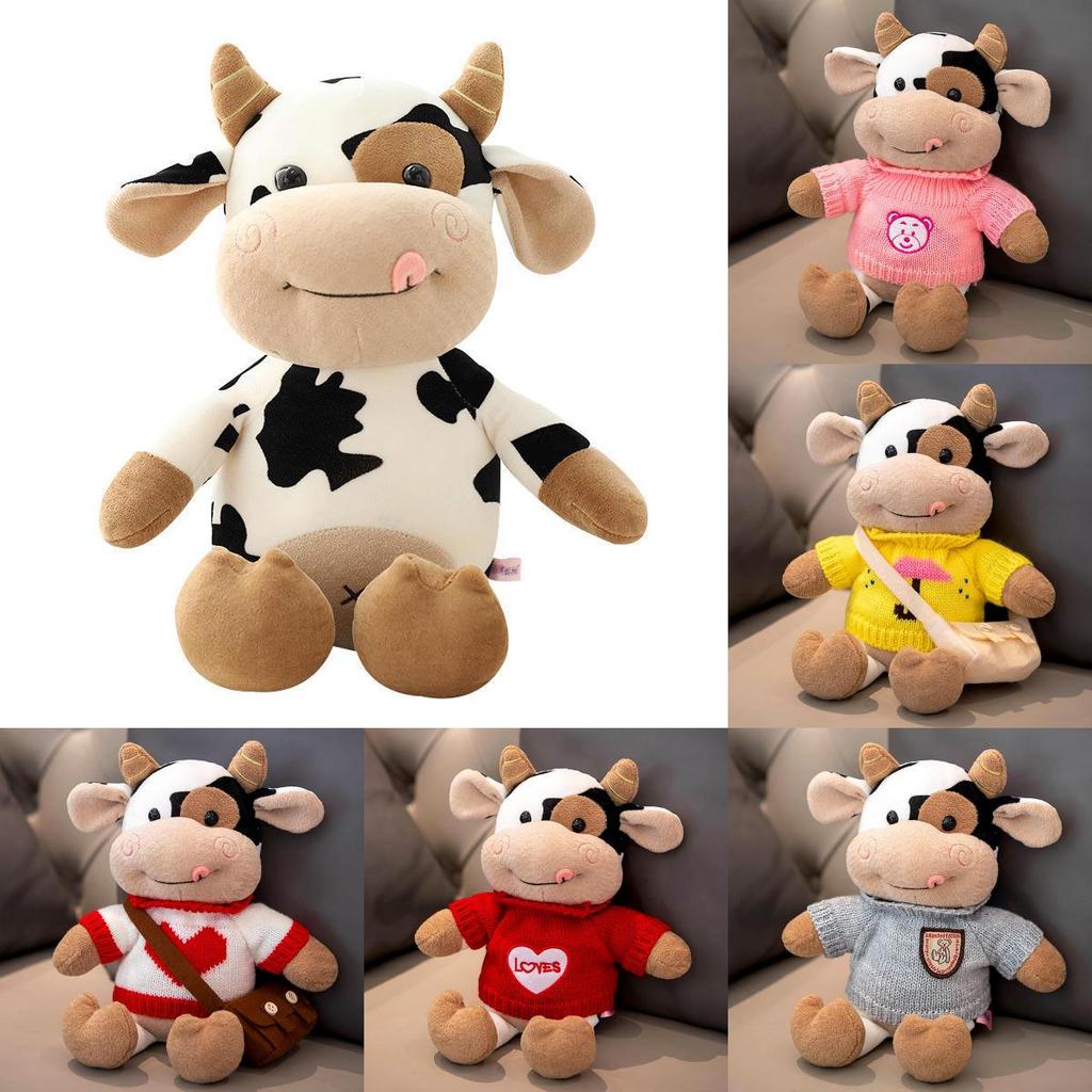 Brinquedo de Pelúcia de Vaca Fofa Animal de Pelúcia Macio Para Crianças Menina Bebê Presente