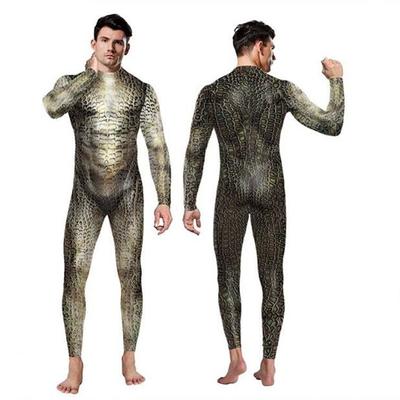 Iootiany Kobiety Mężczyźni Zwierzęcy Wzór Wężowej Skóry Nadruk 3D Seksowny Kombinezon Kostiumy Cosplay Obcisłe Party Body Monos Mujer