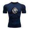 Men's Compression Athletic T-Shirt, Roaring Lion Head Print