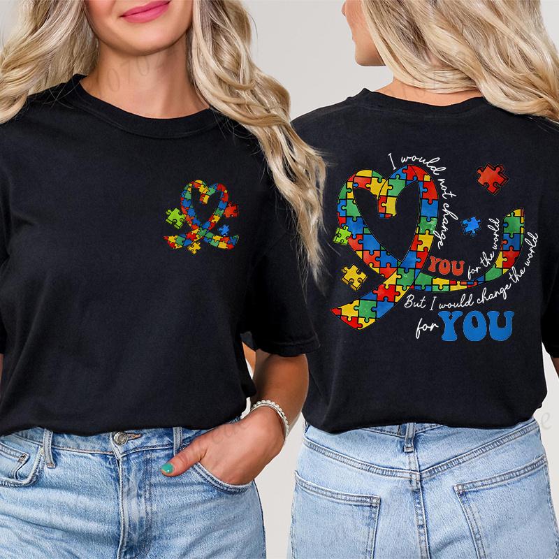 Autism Awareness Month Women T-Shirt Neurodiversity ADHD Tees Shirt Autism Teacher Mom Gift Short Sleeve Tops Female Clothing