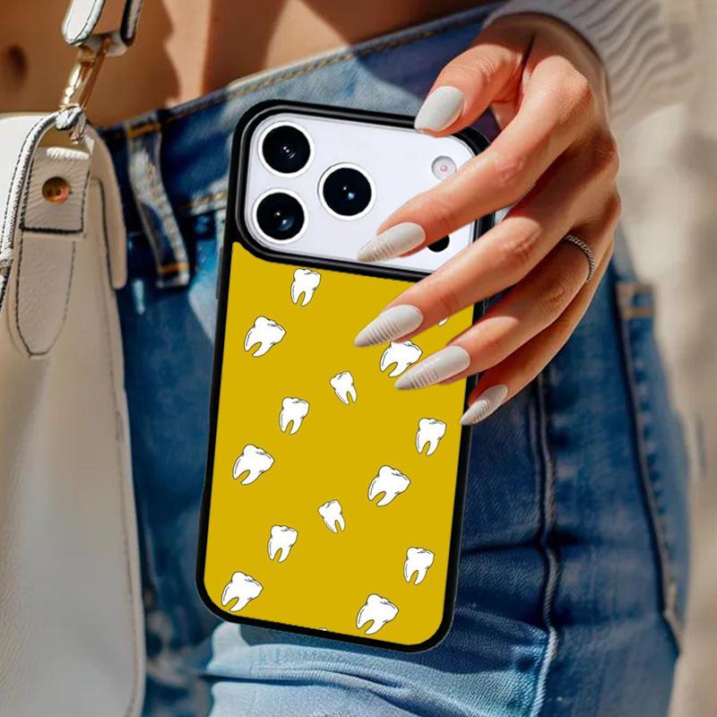Cute Dentist Teeth Phone Case For iPhone 17 Air 14 15 13 12 Max Cover For Apple 14 15 16 16e 11 Pro Max Plus