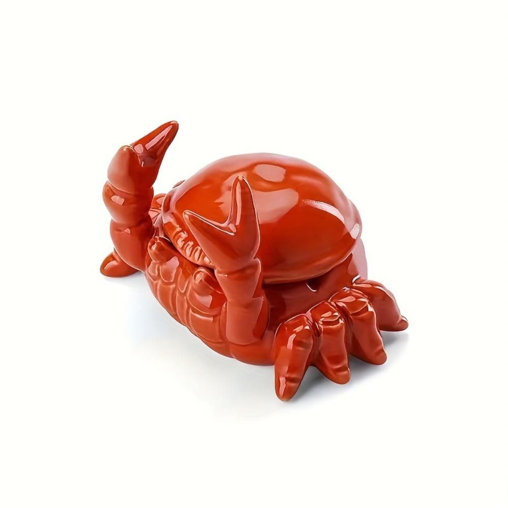 1 PC Cute Crab Ashtray Outdoor Ashtray with Lid Fly Proof Ashtray Ceramic Ashtray Home Office Patio Decoration