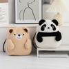 Sweet Plush Rabbit Handbag Cute Student Schoolbag Storage Pouch Panda Shoulder Bag  Daily Use
