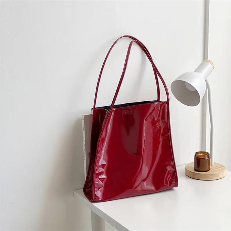 

Fashion Patent Leather Women Shoulder Bags Vintage Female Casual Tote Handbags Large Capacity Ladies Shopping Bag Quality