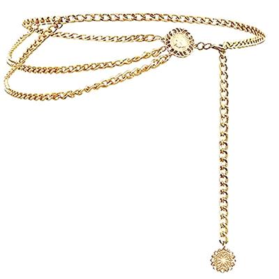 Women  Belt Hip High Waist Gold Silver Narrow Metal Chain Chunky Fringes  Diamond Waist Chain Corset Chain Belt
