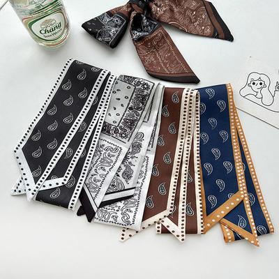 Damen Köper Dekoratives Band Kleiner Schal zum Binden Taschengriffband Haarband Kleiner Schal Stirnband Schmale Taschenschals