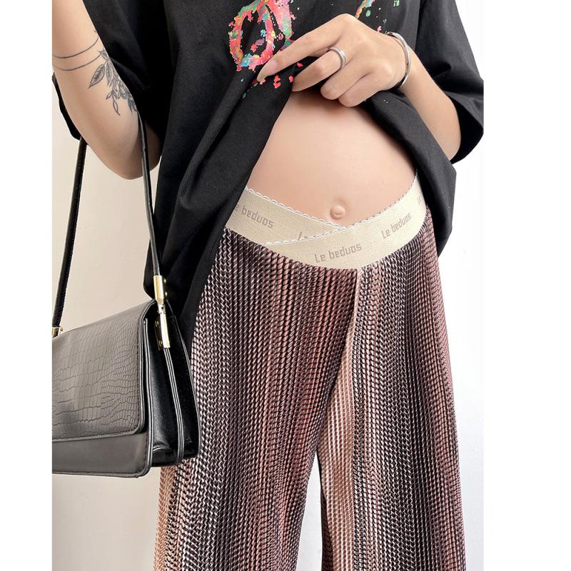 New 2026 Tie-Dye Pleated Wide-Leg Maternity Summer Pants 2XL
