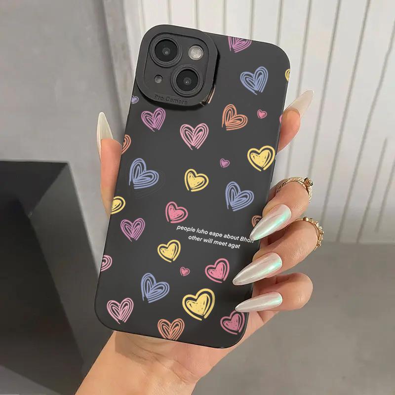 Colorful Heart Smile Shockroof Phone Case For iPhone 17 Air 16 15 13 12 11 Pro Max Pro Plus Lightweight Slim Fit Coque Cover