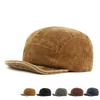 Women's Soft Top Baseball Cap Corduroy Retro Short Brim Cap for Men