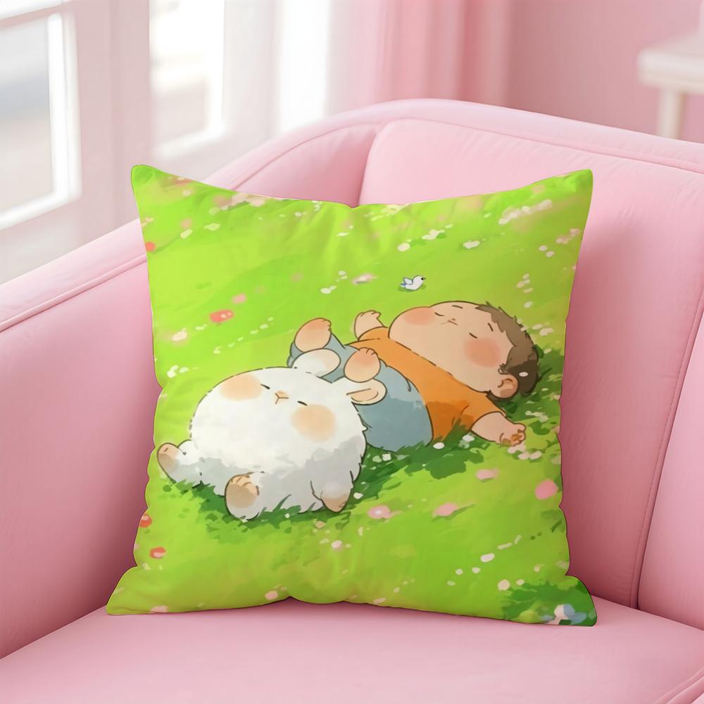 

Cartoon Panda Cute Animals Cushion Cover Linen Pillowcase Cover Soft Decor for Sofa Home Room 30X30cm
