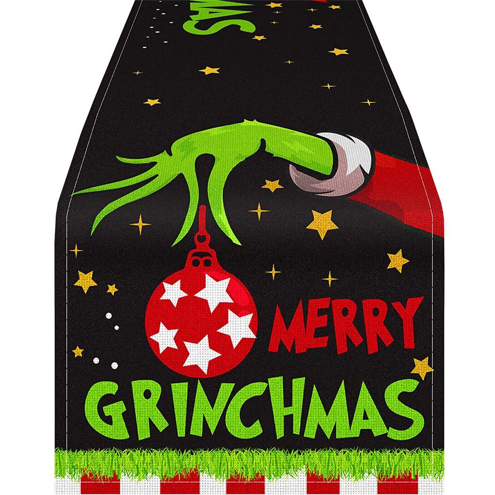 Grinch Christmas Table Runner Merry Xmas Duk julepynt