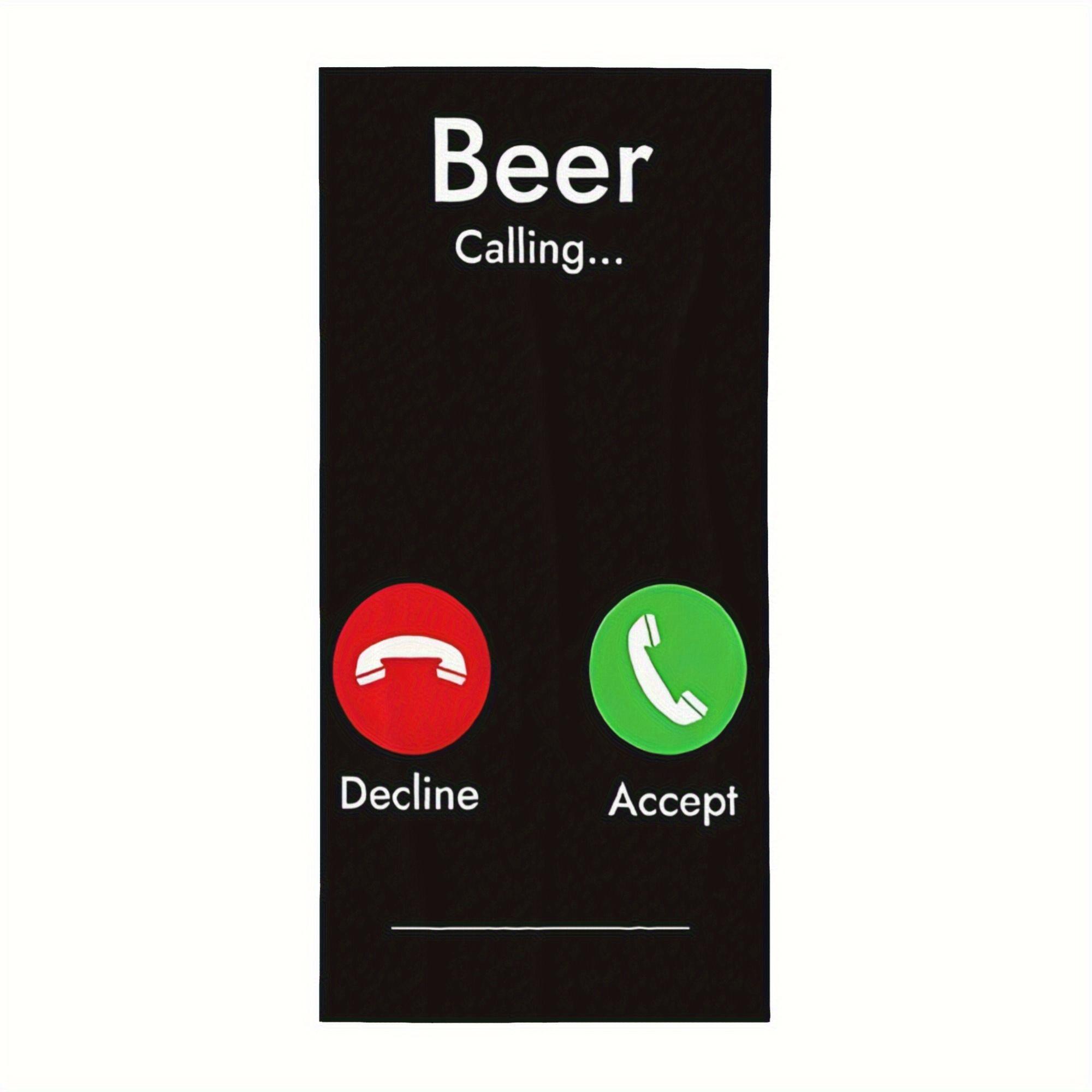 

Beer Calling Beach Towel Single Sided 2D Print Quick Dry Microfiber Towel for Men for Beach Pool Bath Funny Humor Aesthetic Vibe W30*H60(CM)