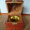 Pine Wood Incense Burning Box Fit for Hem Hollowed Antique Pyramid Incense Box Red Small