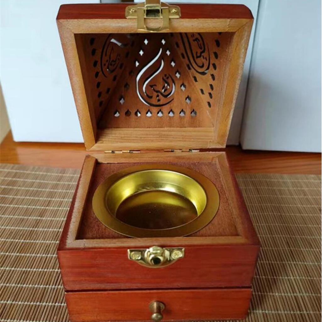 Pine Wood Incense Burning Box Fit for Hem Hollowed Antique Pyramid Incense Box Red Small