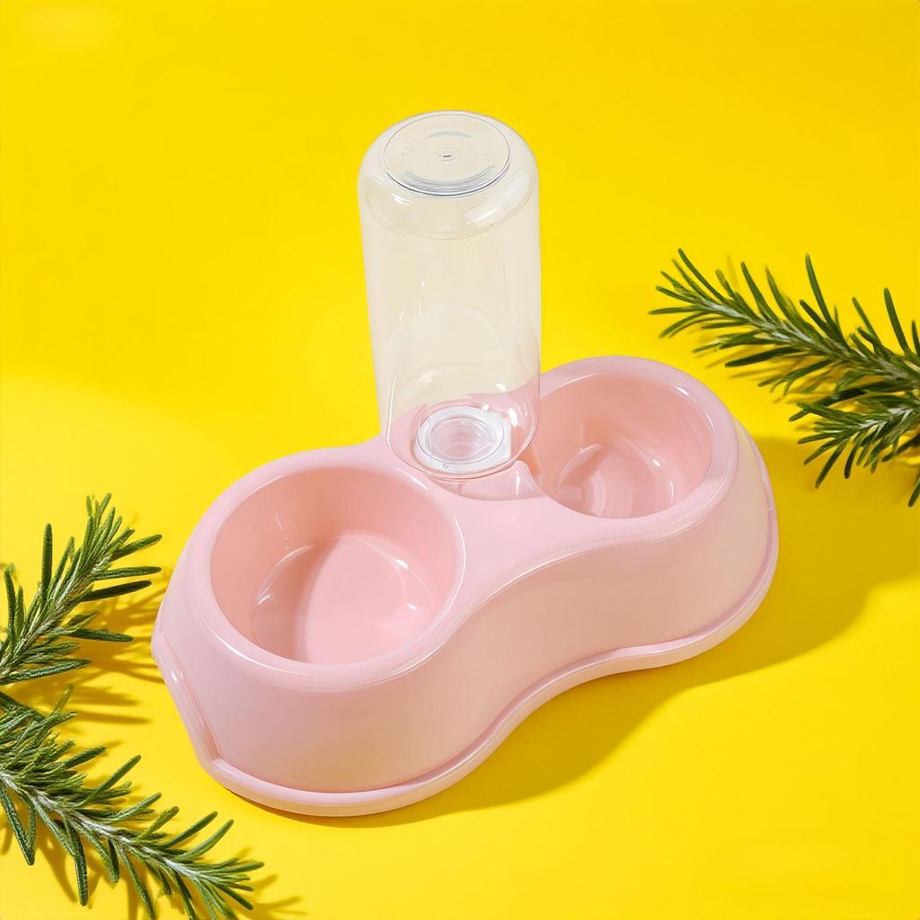 Double Cat Bowl Macaron Color Anti-Spill Pet Feeder - Oval Style