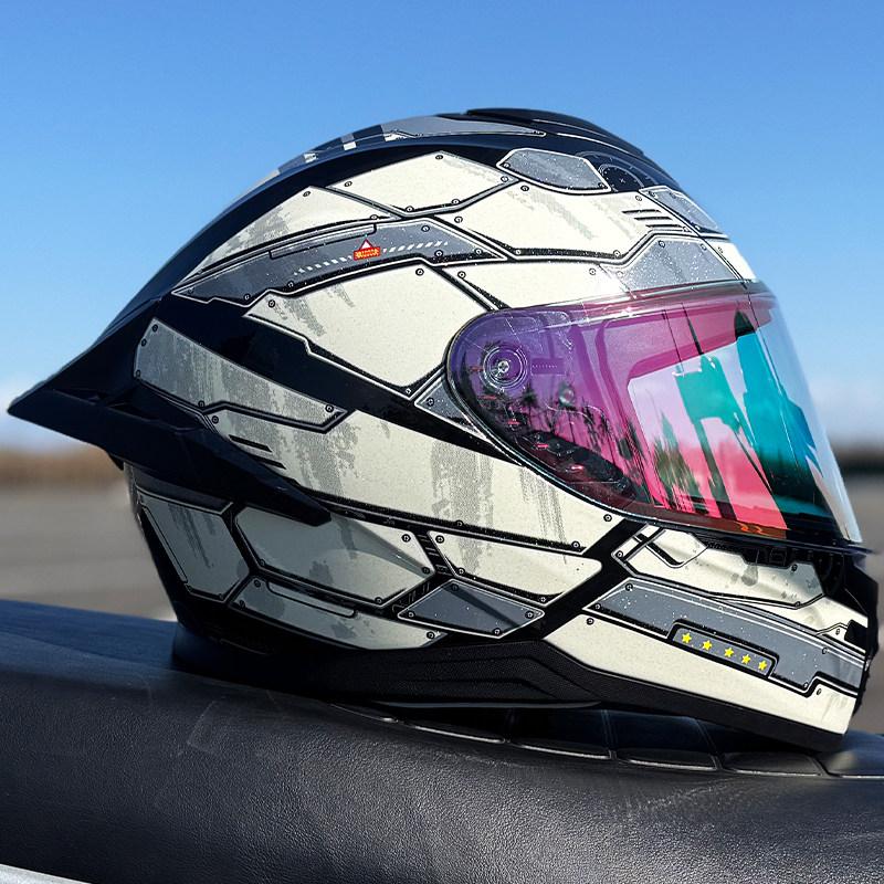 Motorcycle helmet,ABS men's and women's dual lens full face helmet, motorcycle sports car, all season full face helmet DOT